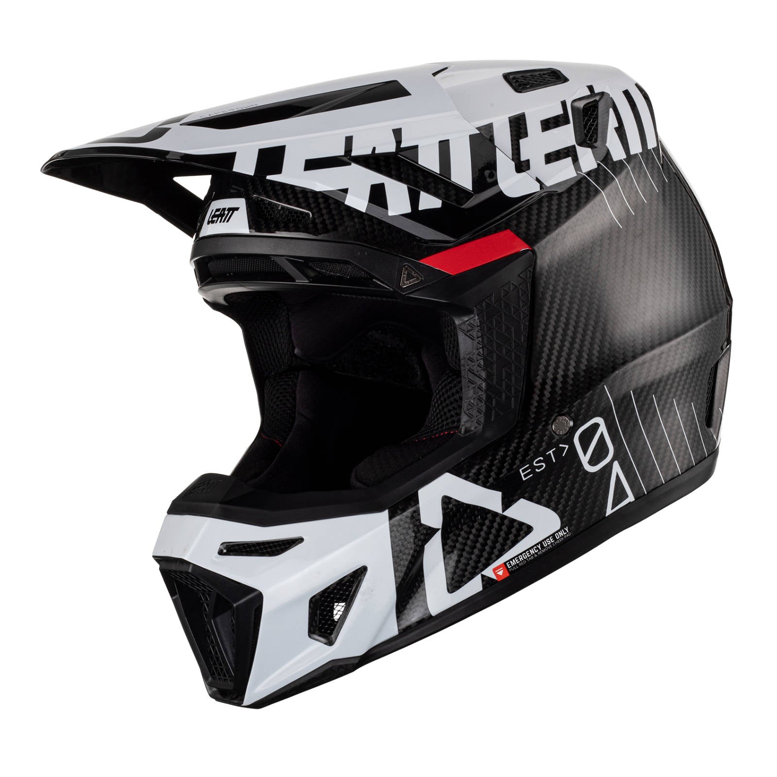 New LEATT 9.5 Helmet Kit - Carbon/ White (M) #LE1023010202