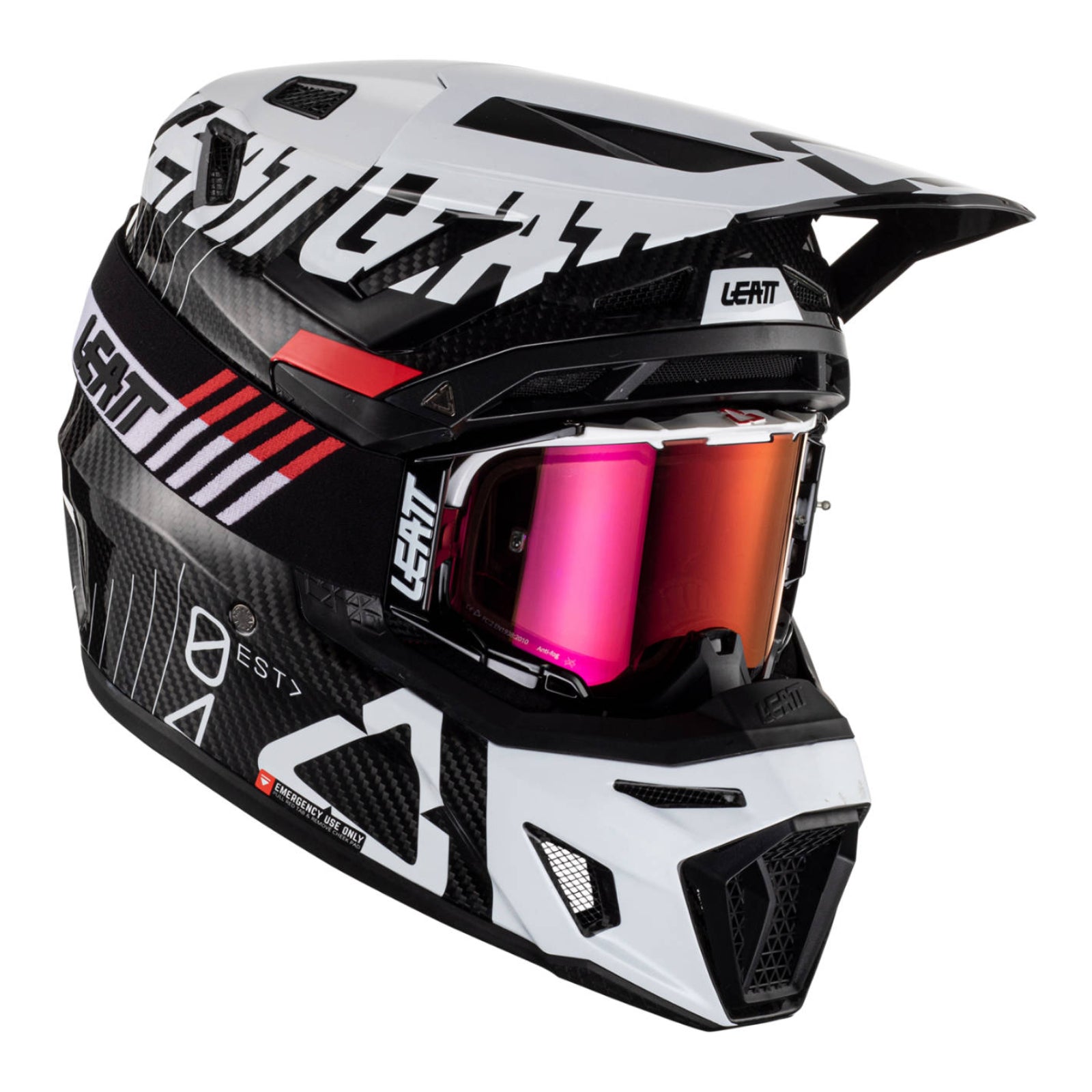 New LEATT 9.5 Helmet Kit - Carbon/ White (L) #LE1023010203
