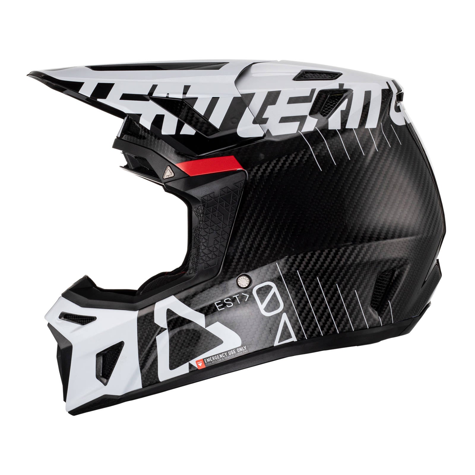 New LEATT 9.5 Helmet Kit - Carbon/ White (2XL) #LE1023010205