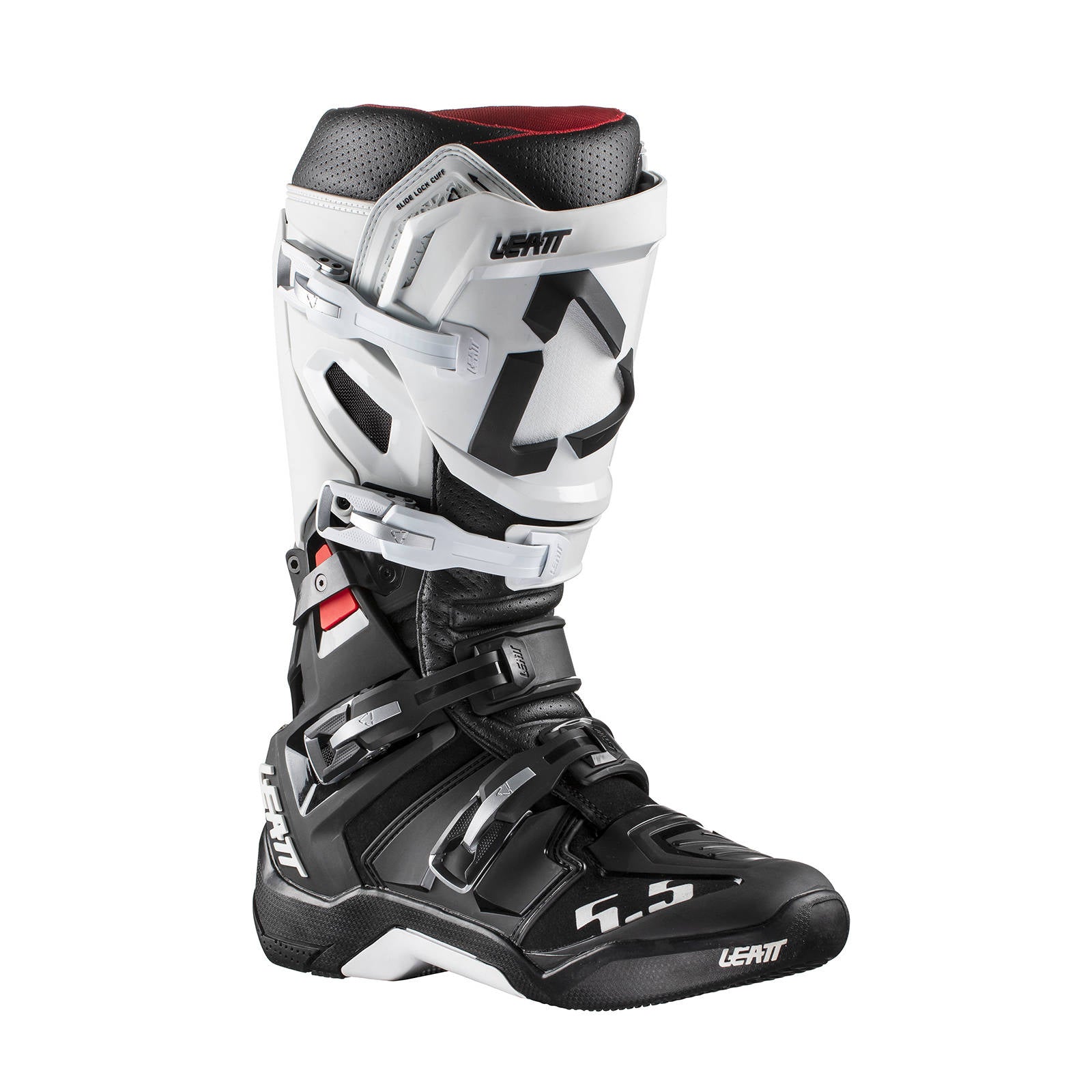 New LEATT 5.5 Flexlock GPX Off Road Boot - White / Black #LE3020002121