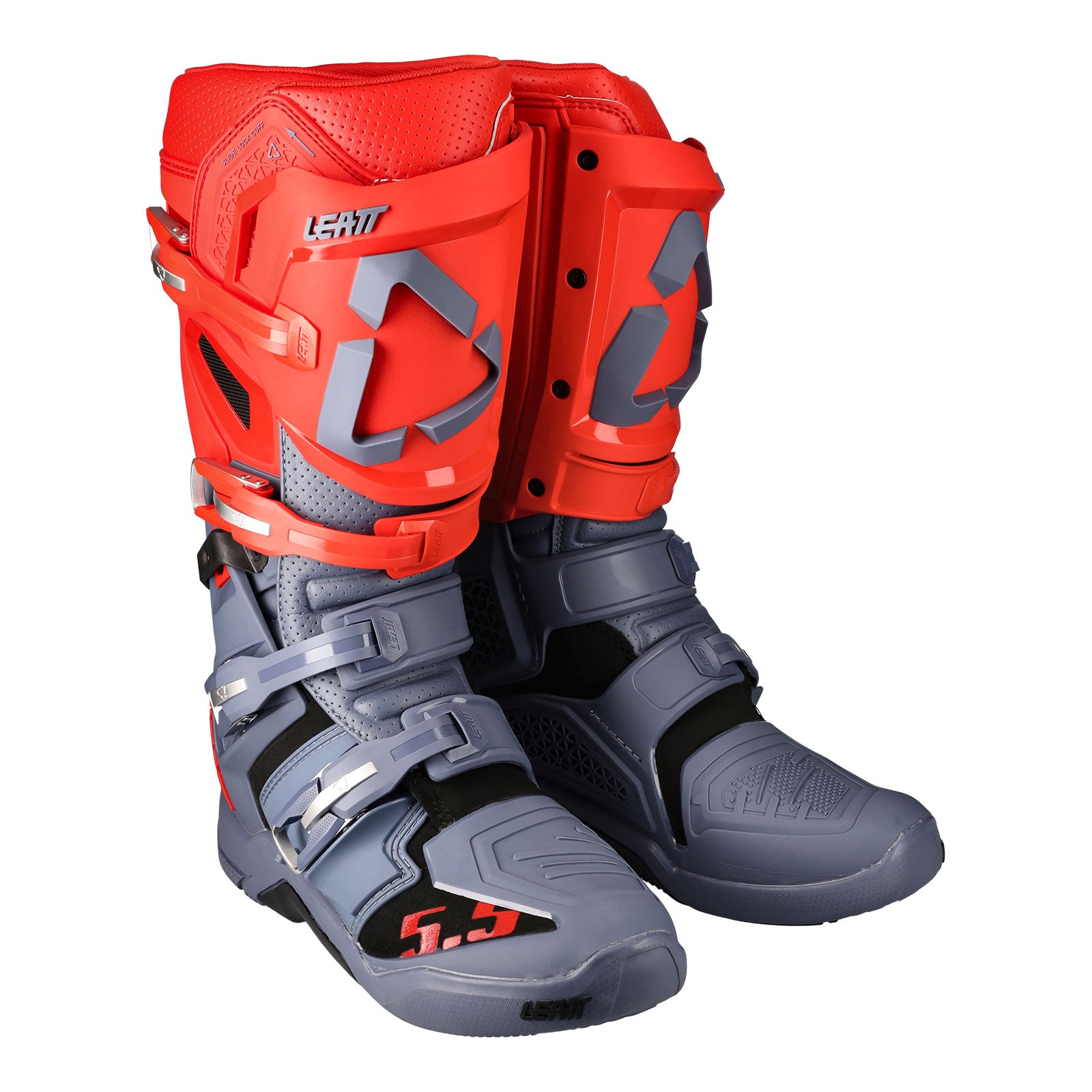 New LEATT 5.5 Flexlock Off Road Boot v. 22 - Graphene / Red #LE3022060111