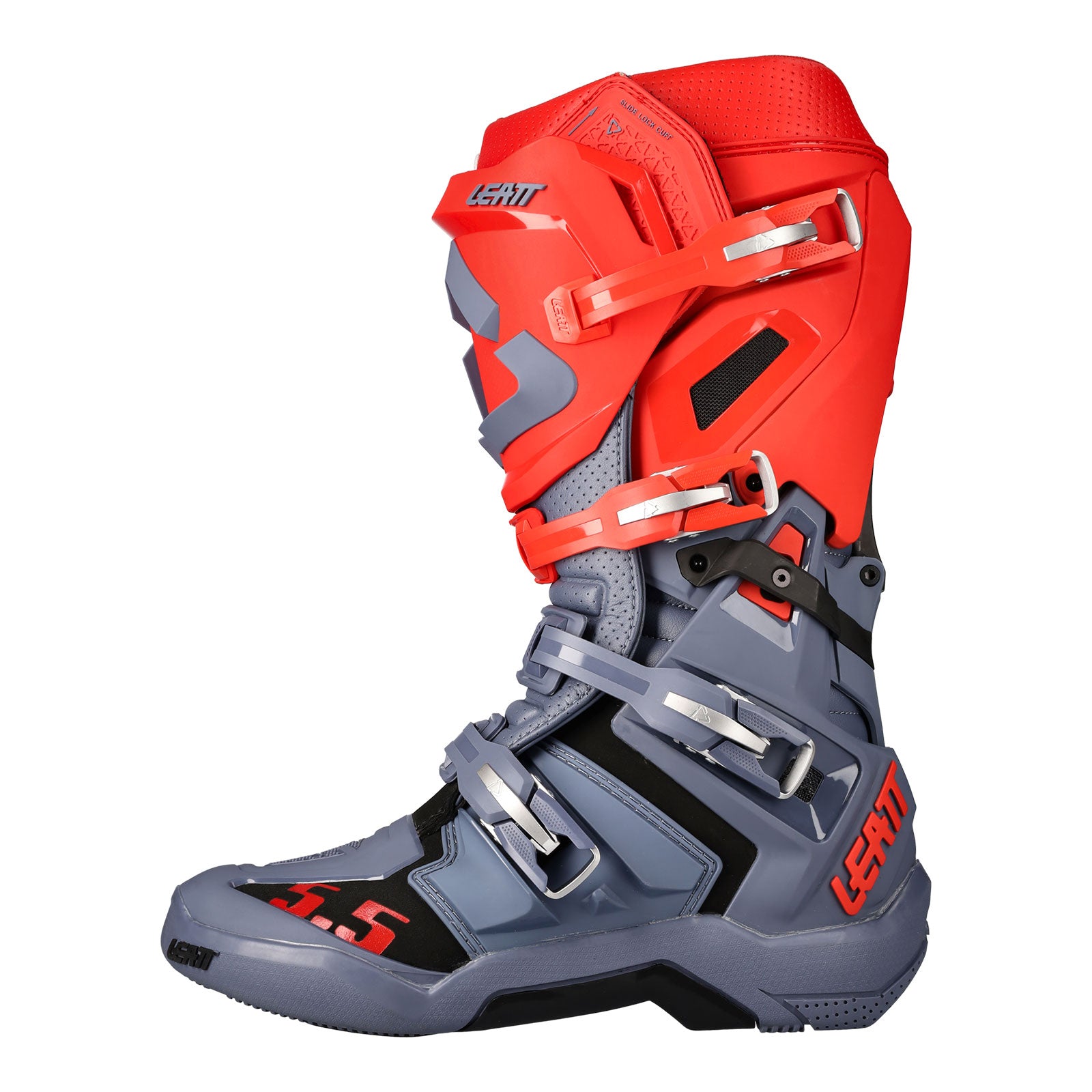 New LEATT 5.5 Flexlock Off Road Boot v. 22 - Graphene / Red #LE3022060113