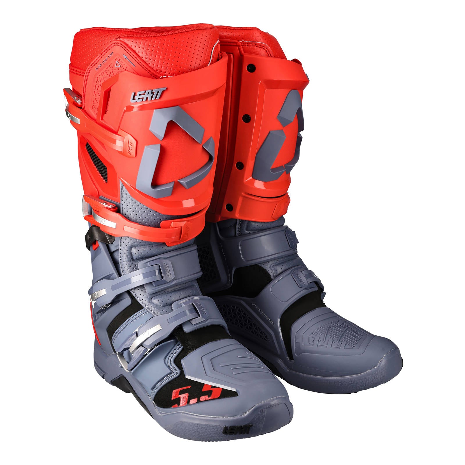 New LEATT 5.5 Flexlock Off Road Boot v. 22 - Graphene / Red #LE3022060116