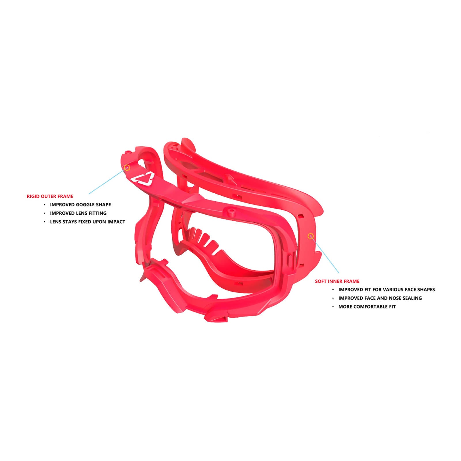 New LEATT Goggle Velocity 6.5 Ruby/Red - Rose UC Lens LE8019100030