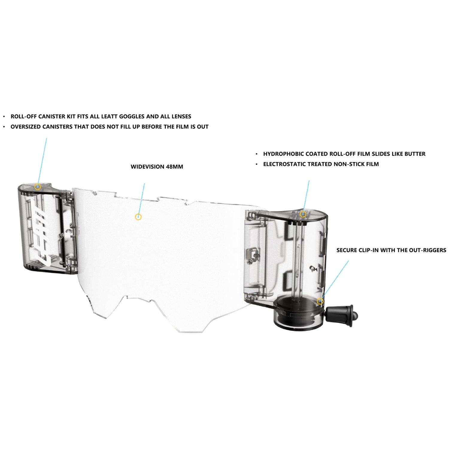 New LEATT Goggle Velocity 6.5 White/Grey - Light Grey Lens LE8019100034