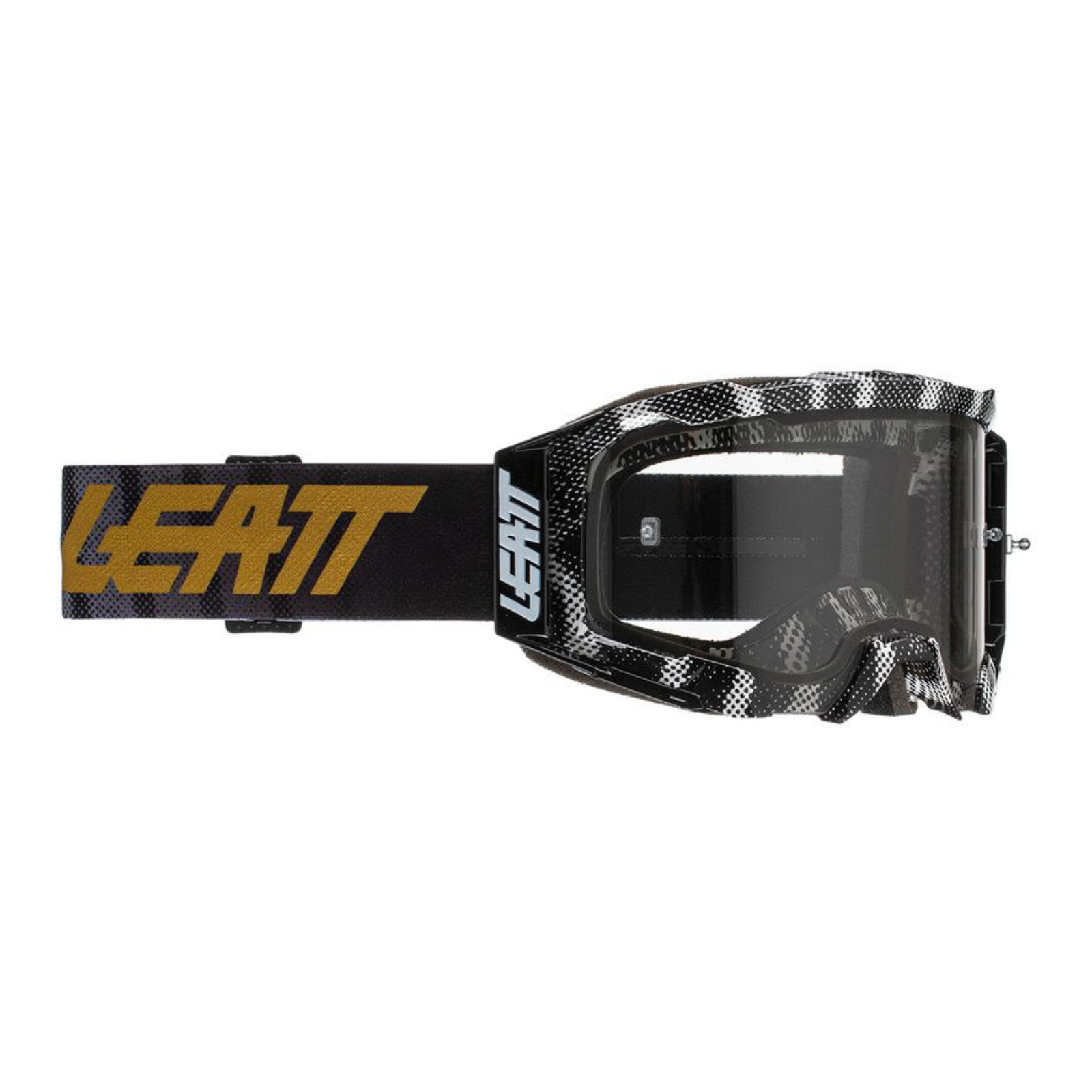 New LEATT Goggle Velocity 5.5 Black Zebra /Light Grey Lens 58% LE8020001070