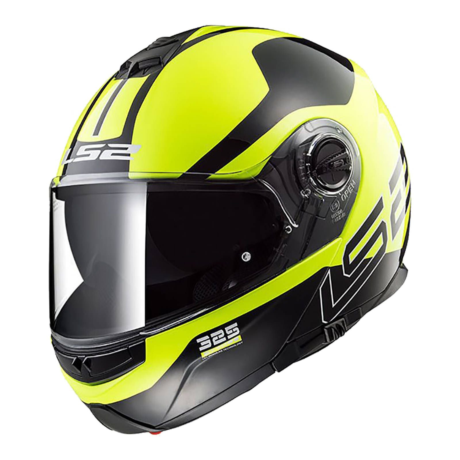 New LS2 FF325 STROBE ZONE HI-VIS//BLACK - XS FLIP FRONT LS2FF325HVYBXS