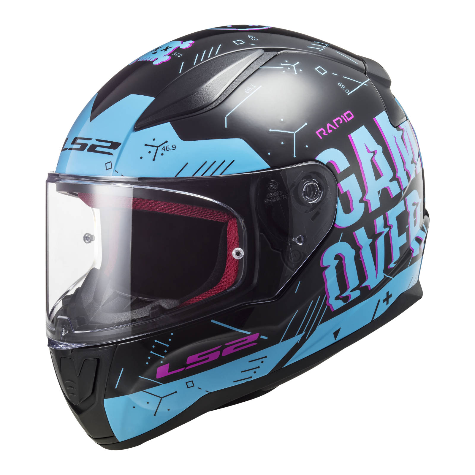 New LS2 FF353 Rapid Player Helmet - Black / Blue (XS) #LS2FF353PLAYERXS