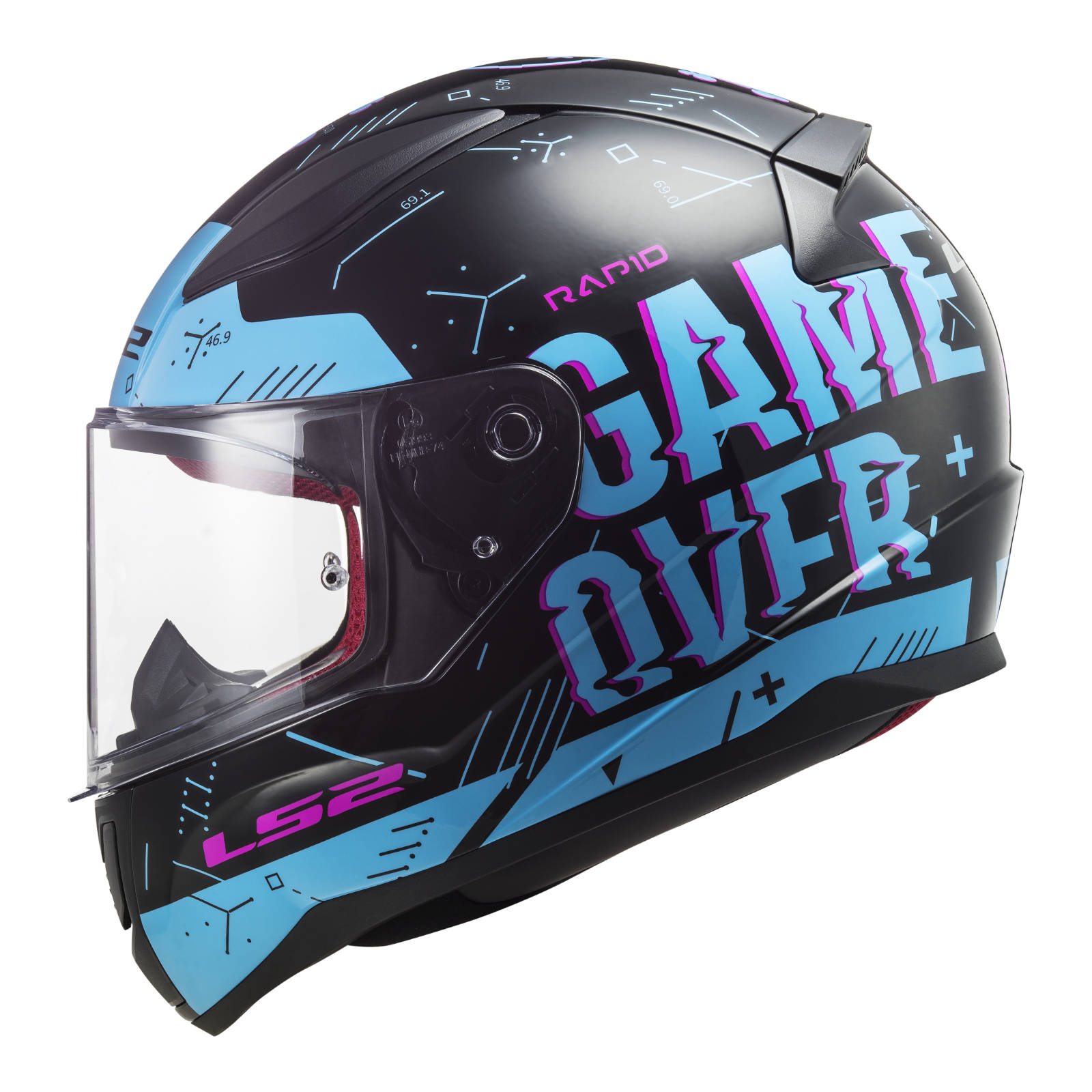 New LS2 FF353 Rapid Player Helmet - Black / Blue (XS) #LS2FF353PLAYERXS