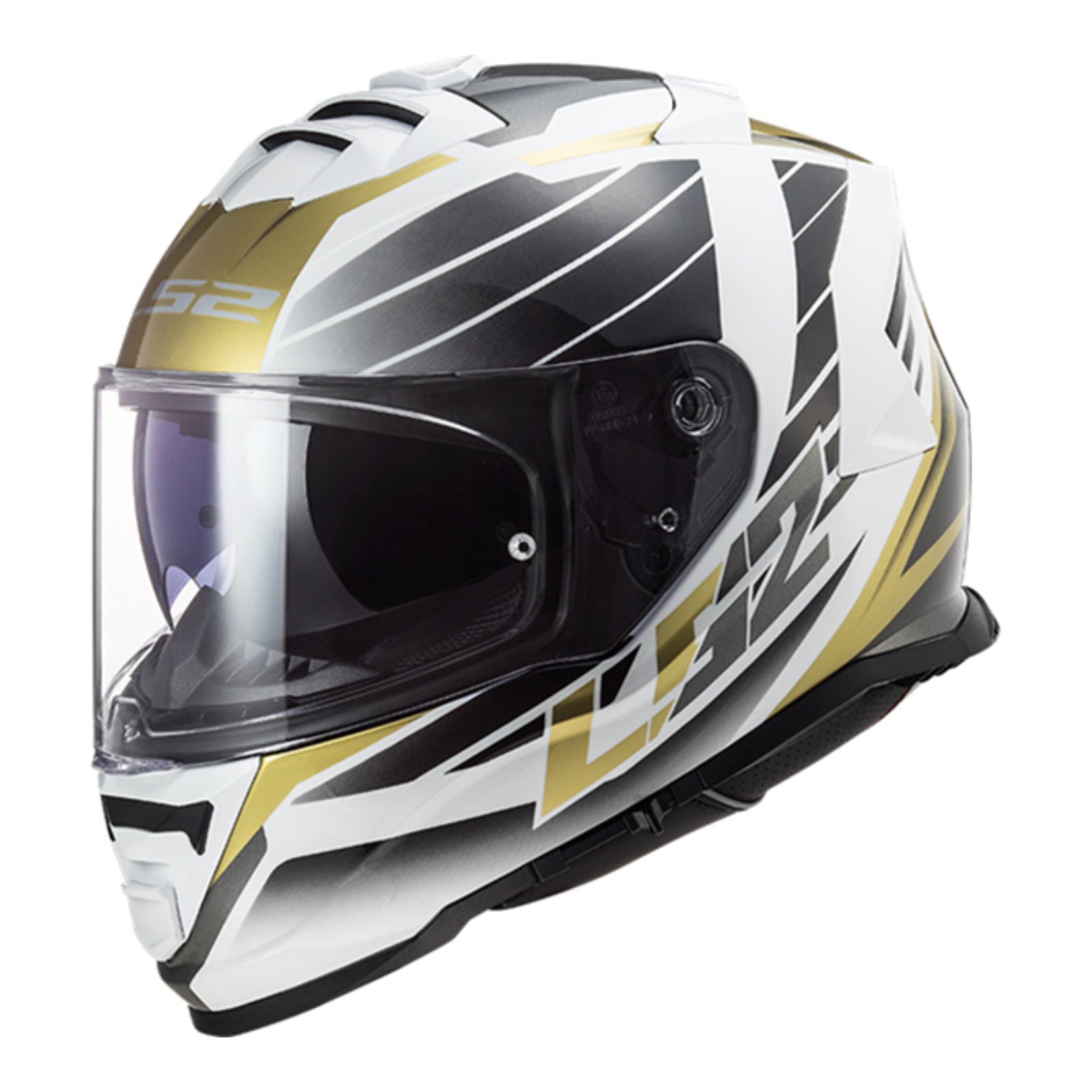 New LS2 Ff800 Storm Nerve Helmet - White / Antique Gold (L) LS2FF800NERVGOLDL