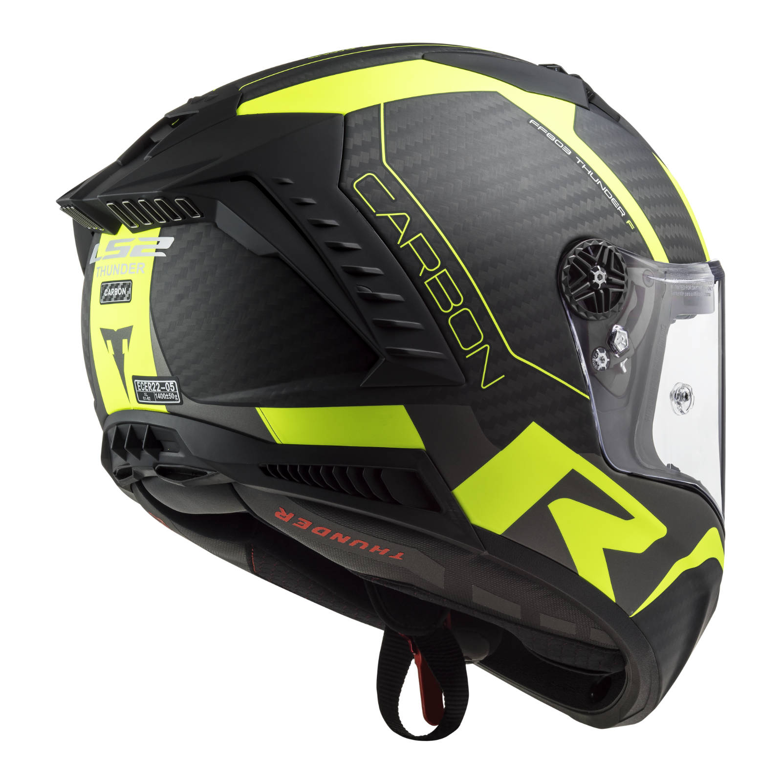 New LS2 FF805C Thunder Carbon Helmet - Hi-Vis / Yellow (XL) #LS2FF805BLKHVY6KXL