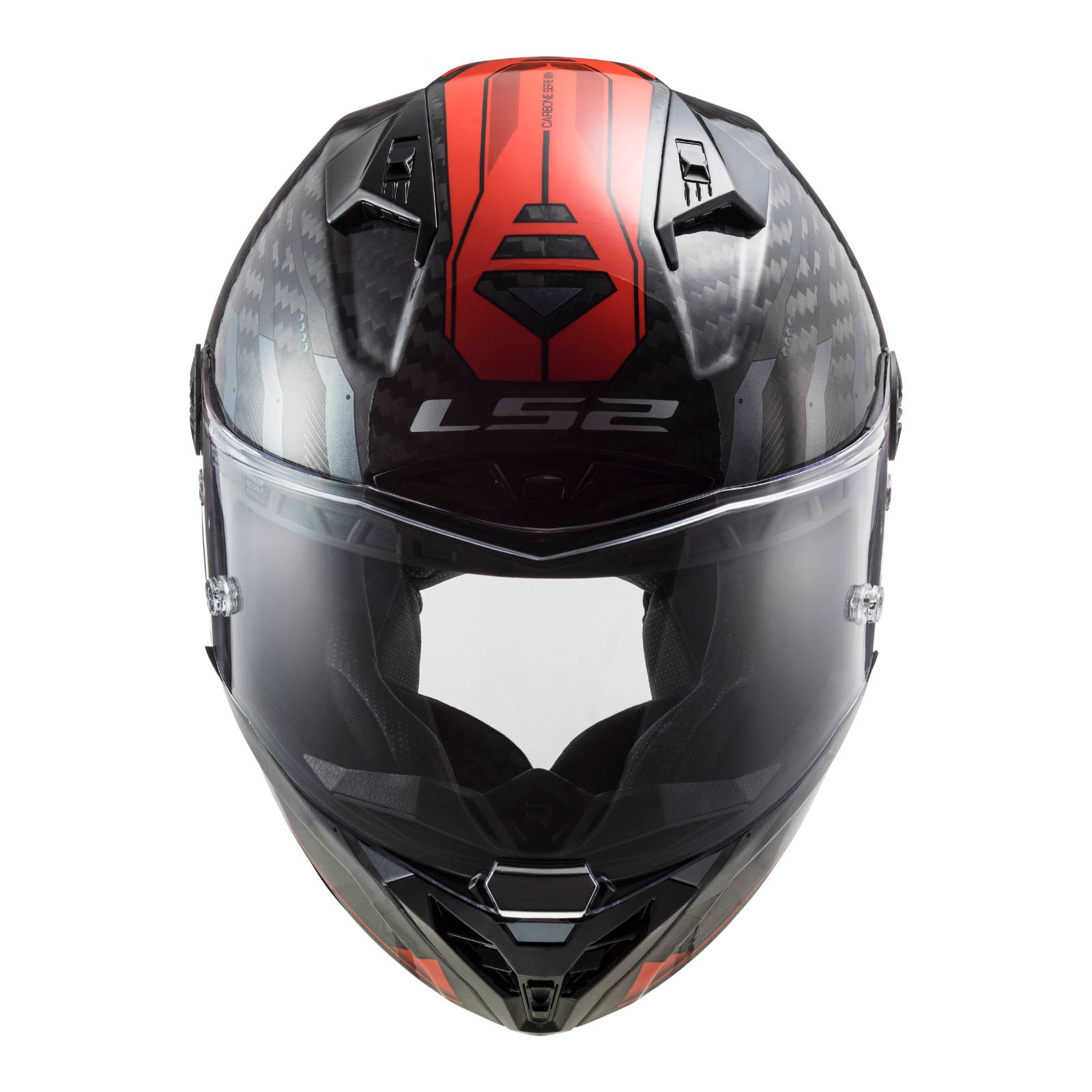 LS2 FF805 Thunder Carbon Sputnik Helmet - Gloss Metal / Red (2XL)