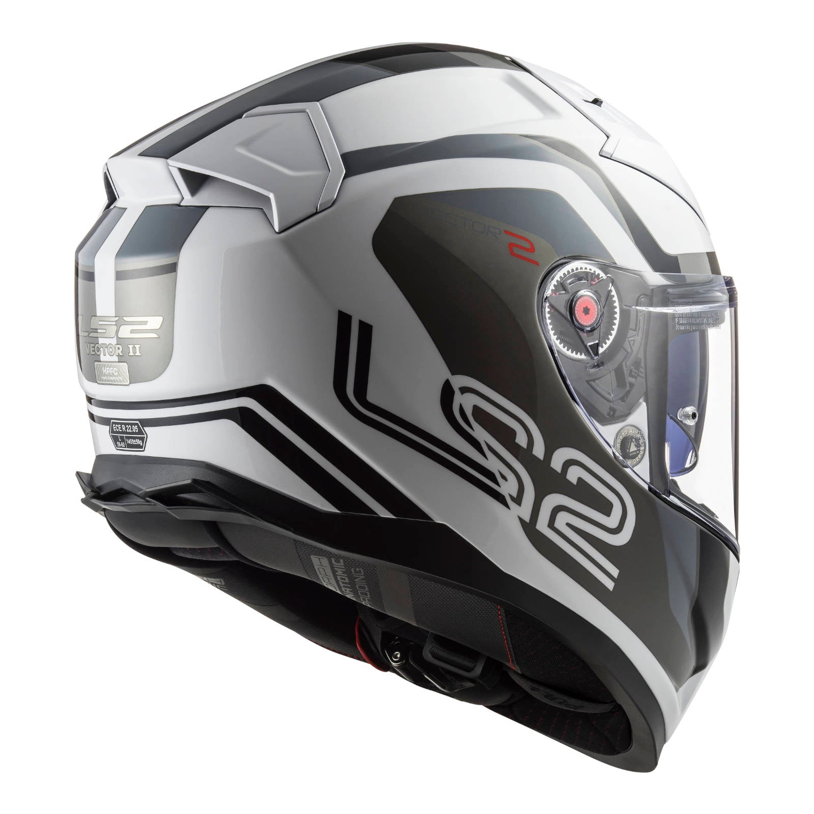 LS2 FF811 Vector II Metric Helmet - White / Titanium / Silver (M)