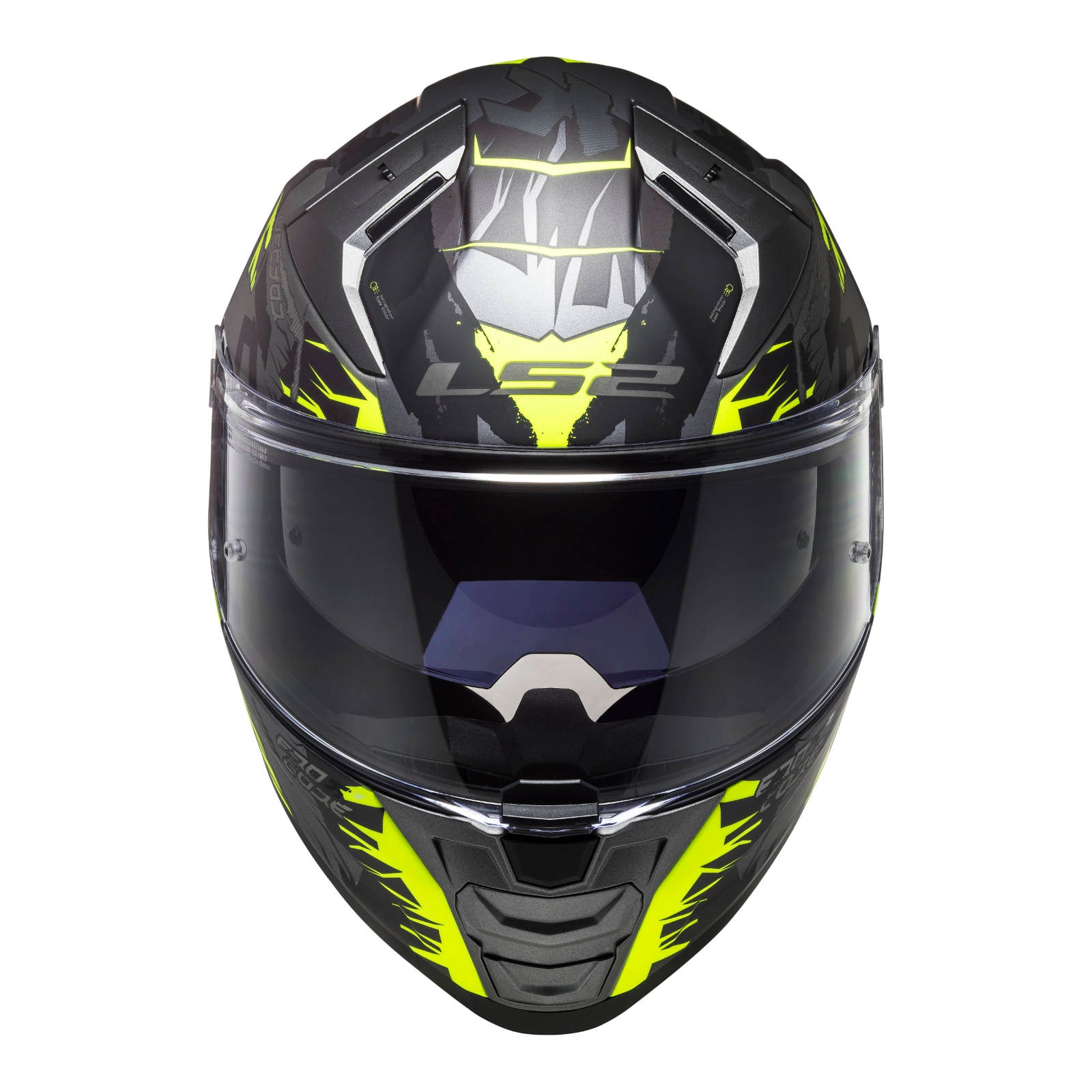 LS2 FF811 Vector II Techbot Helmet - Matte Titanium / Hi-Vis / Yellow (M)