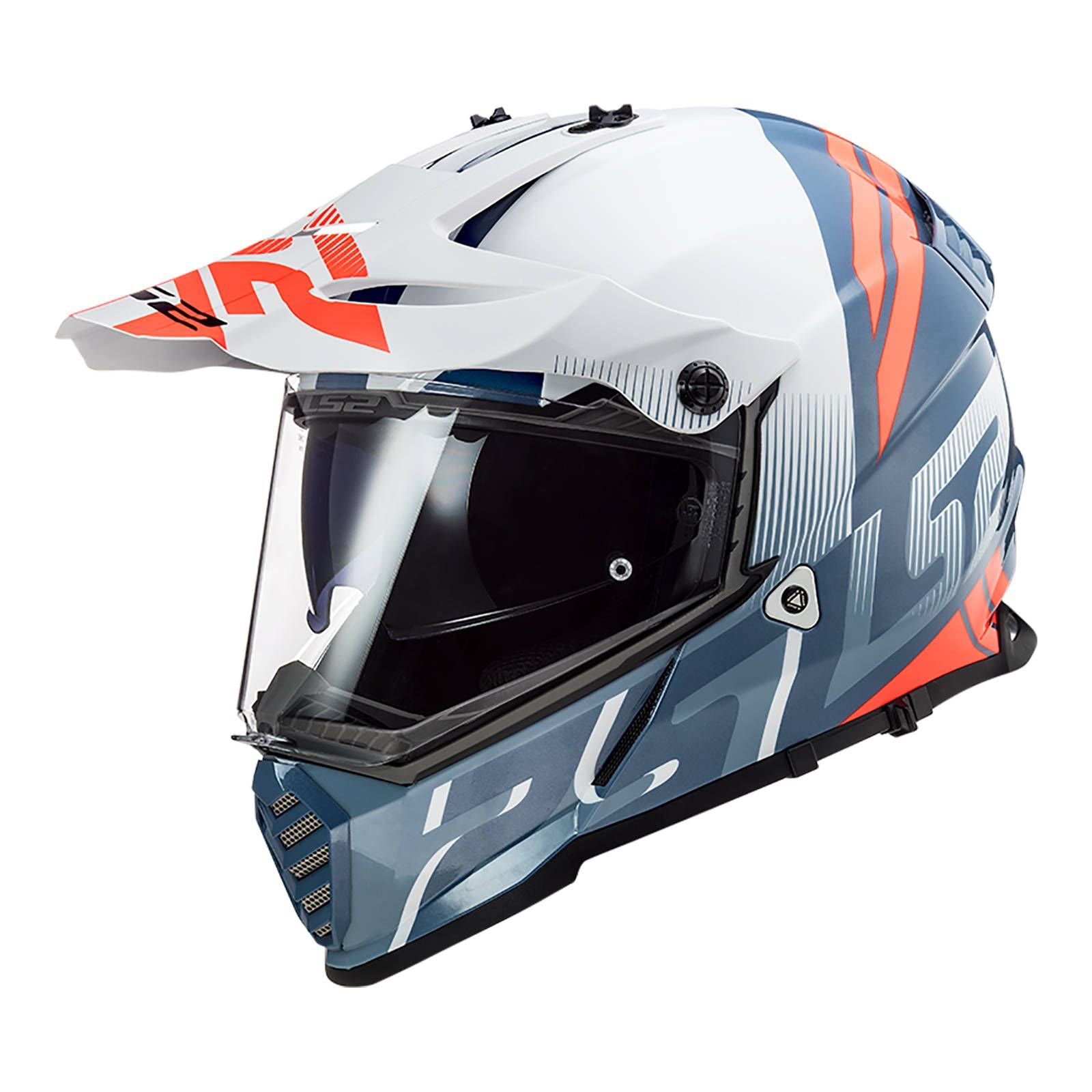 LS2 Pioneer Evo Evolve Helmet - White / Cobalt Blue /Orange (S) #LS2MX436EEVWBRS