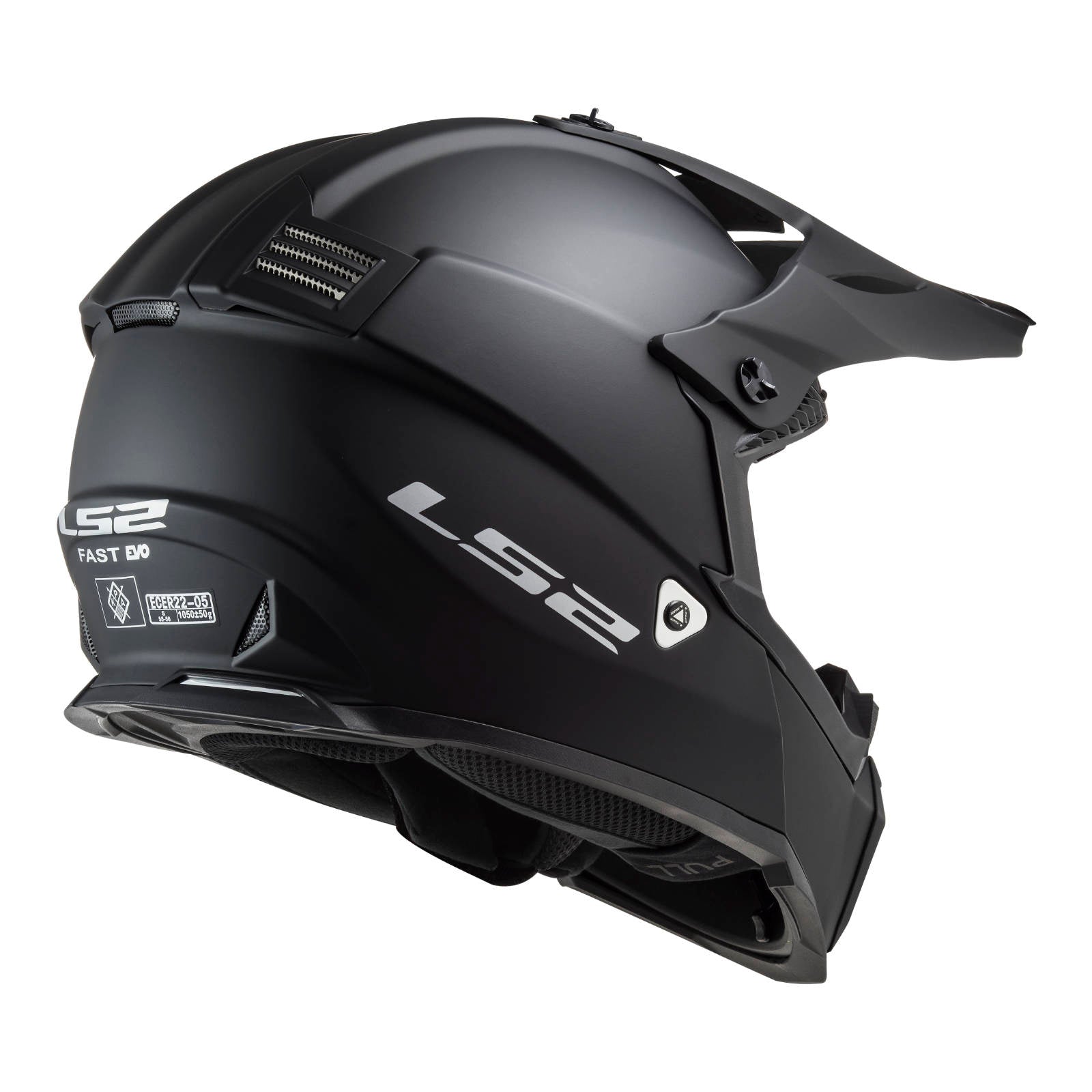 New LS2 MX437J Fast EVO Mini Helmet - Matte Black (YOUTH M) #LS2MX437JBLKM