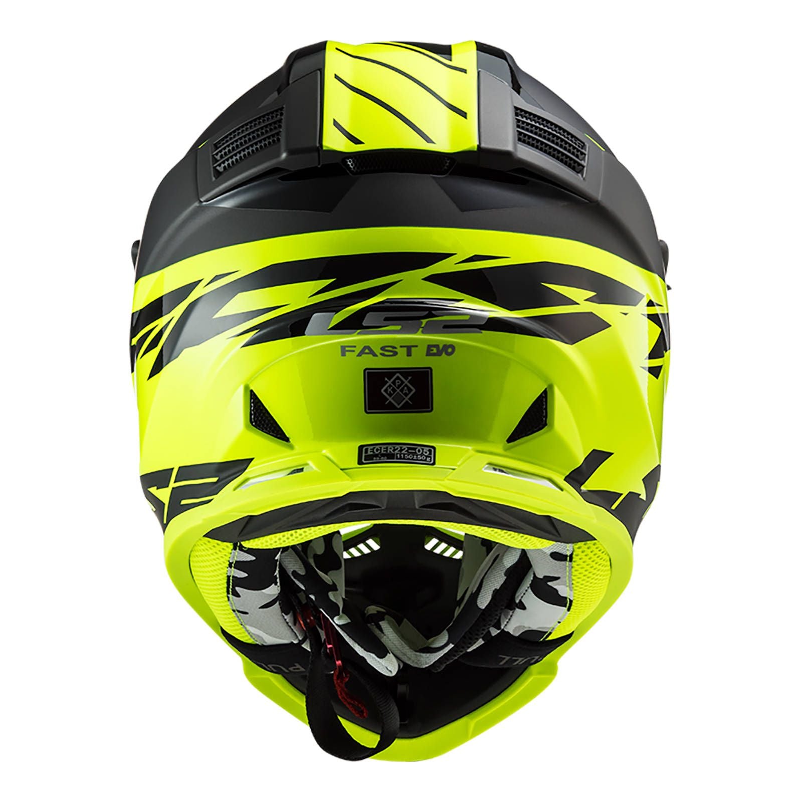 New LS2 MX437 Fast EVO Roar Helmet - Black / Hi-Vis (2XL) #LS2MX437ROMBY2XL