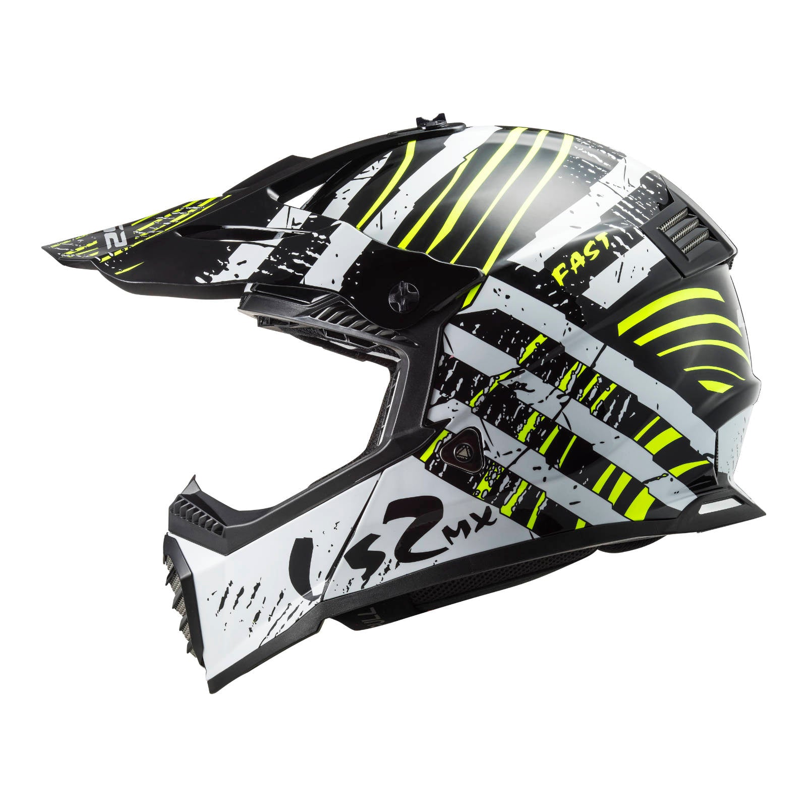 New LS2 MX437 Fast EVO Verve Helmet - Black / White (2XL) #LS2MX437VERVE2XL