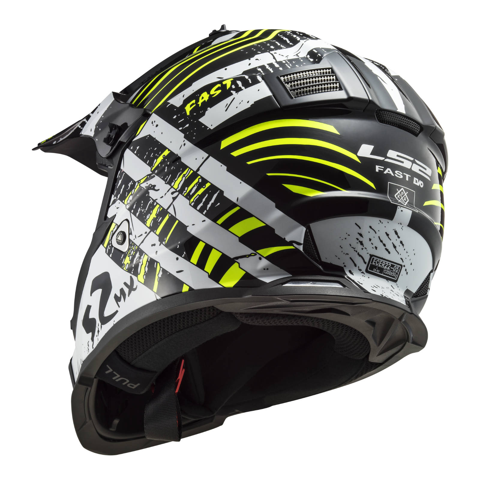 New LS2 MX437 Fast EVO Verve Helmet - Black / White (L) #LS2MX437VERVEL