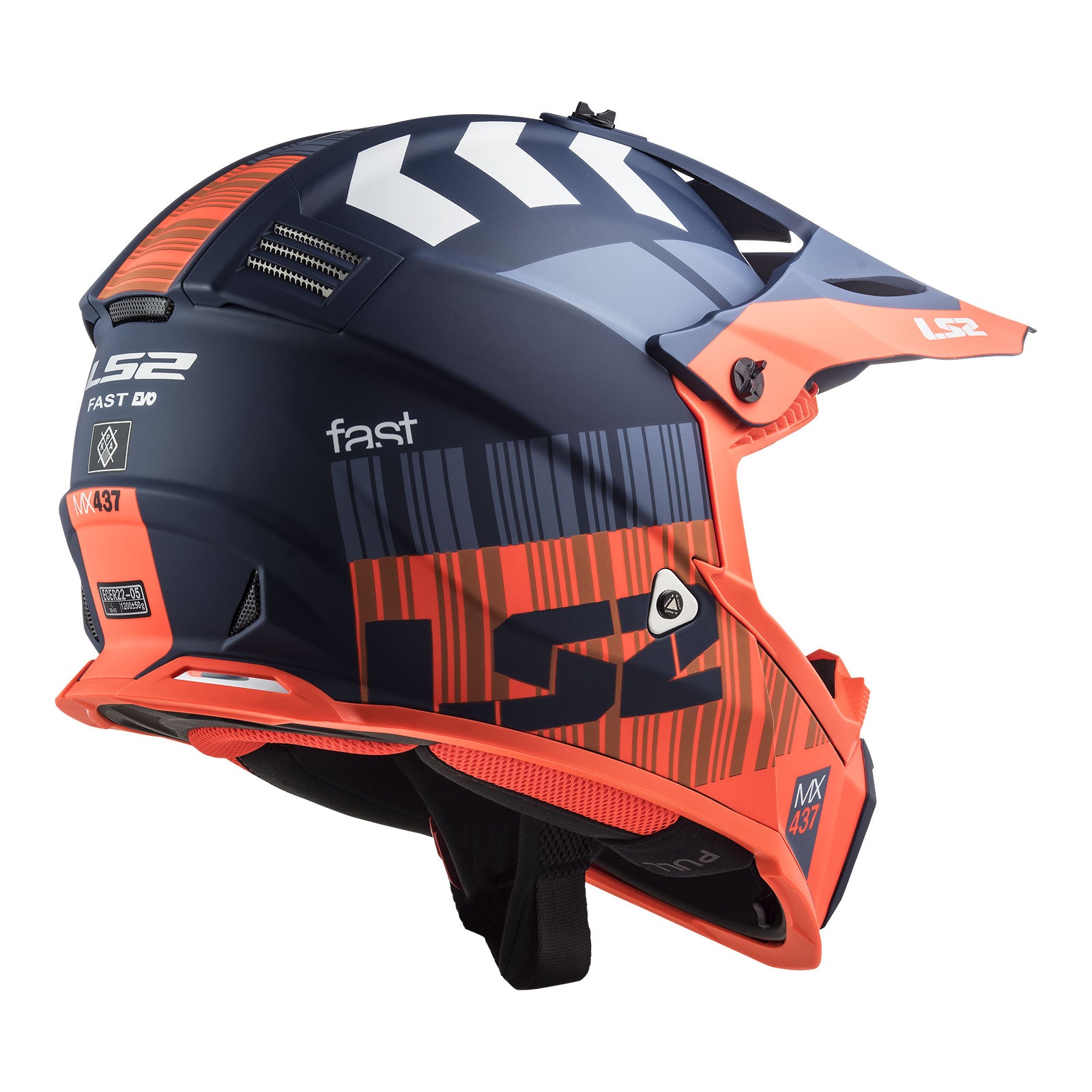New LS2 MX437 Fast EVO Xcode Helmet Matte Blue / Orange (S) #LS2MX437XCOBOS