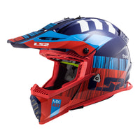 New LS2 MX437 Fast EVO Xcode Helmet - Red / Blue (XS) #LS2MX437XCORBXS