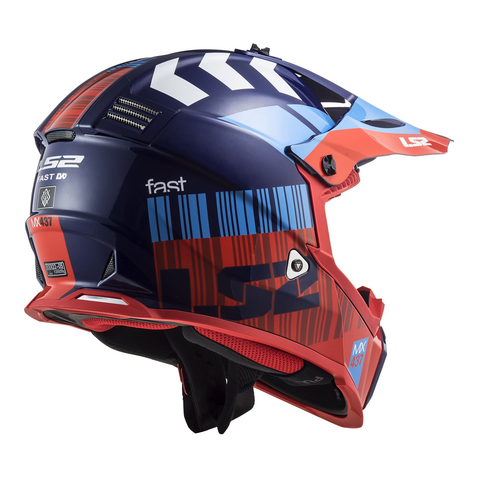 New LS2 MX437 Fast EVO Xcode Helmet - Red / Blue (XS) #LS2MX437XCORBXS