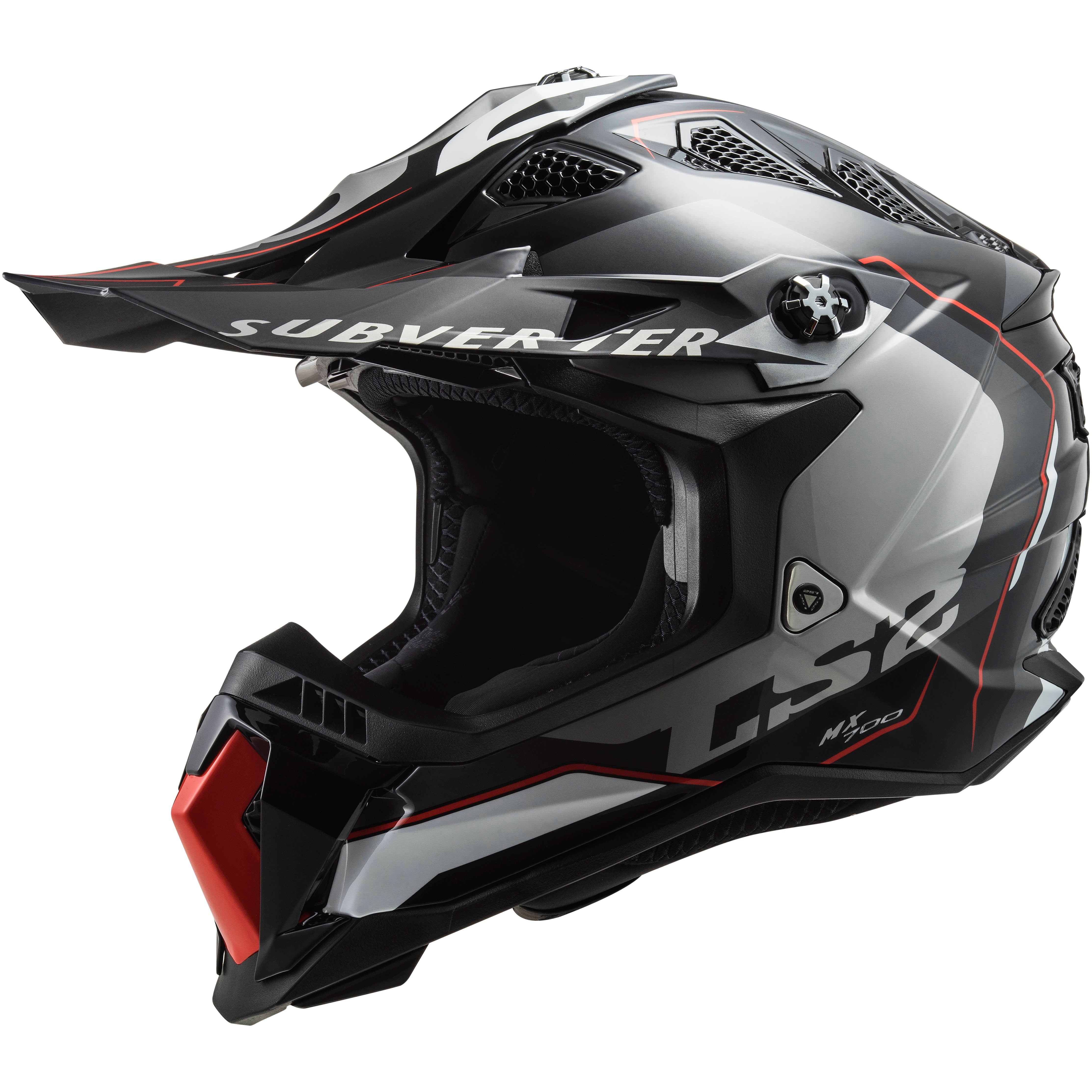 LS2 MX700 Subverter EVO Arched Helmet - Black / Titanium / Silver (XL)