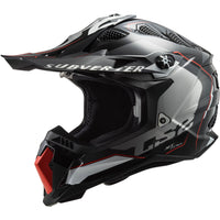LS2 MX700 Subverter EVO Arched Helmet - Black / Titanium / Silver (XL)