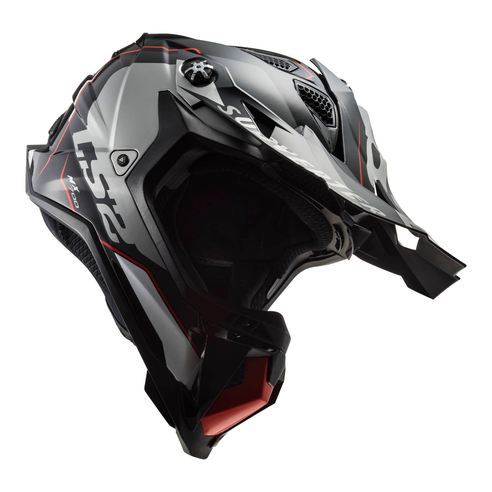 LS2 MX700 Subverter EVO Arched Helmet - Black / Titanium / Silver (XS)