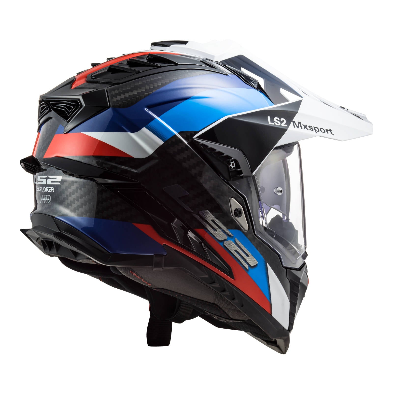 LS2 Mx701 Explorer Carbon Frontier Helmet Black/Blue 2XL LS2MX701EXPCBLKTIT2XL