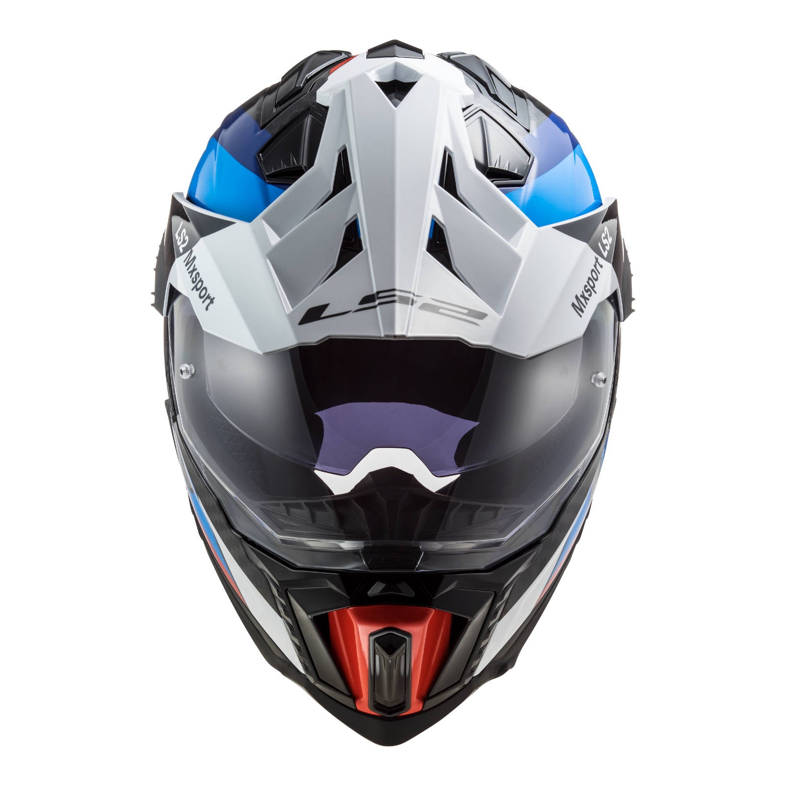 New LS2 Mx701 Explorer Carbon Frontier Helmet Black/Blue Med LS2MX701EXPCBLKTITM