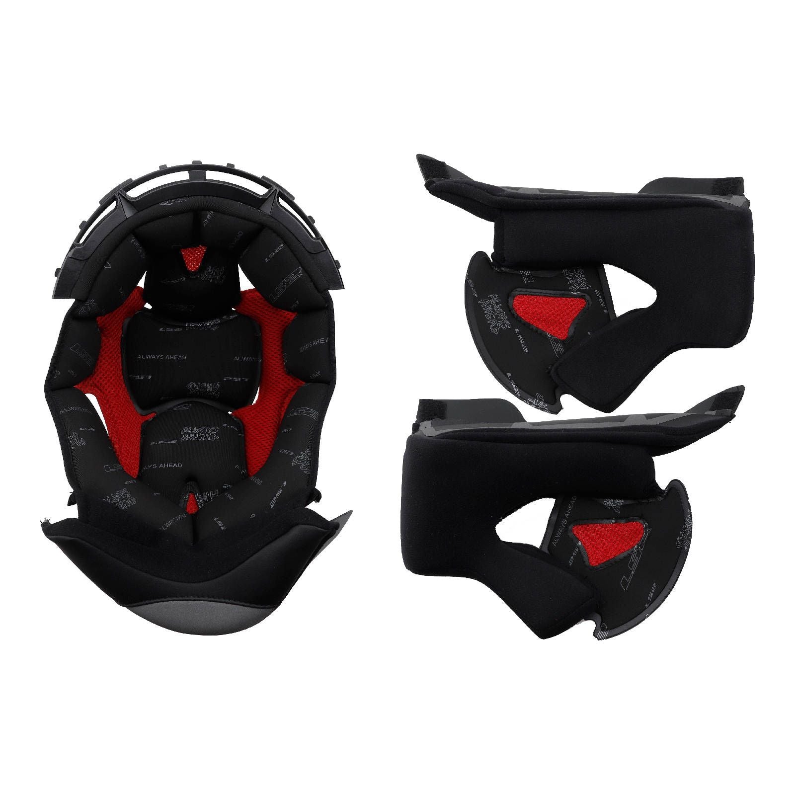 LS2 FF327 Challenger repl. Helmet Liner & Cheek Pad Set - Black Large