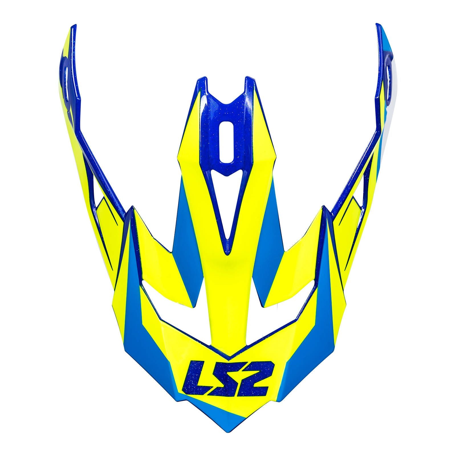 New LS2 MX470 Subverter Helmet Peak Nimble White / Blue / Yellow #LS2Z800470PK22
