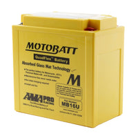 New MOTOBATT Quadflex AGM Battery #MB16U