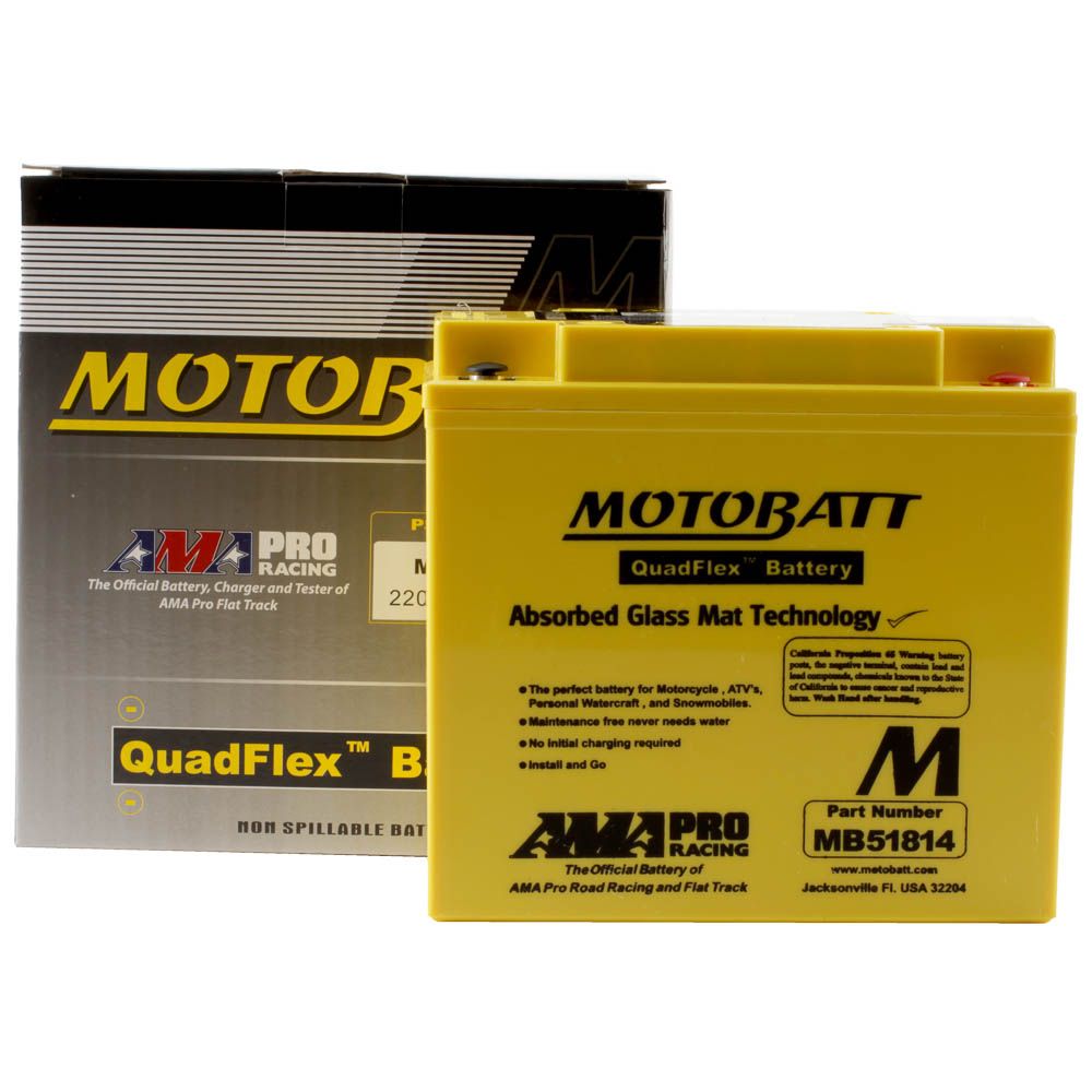 New MOTOBATT Quadflex AGM Battery #MB51814
