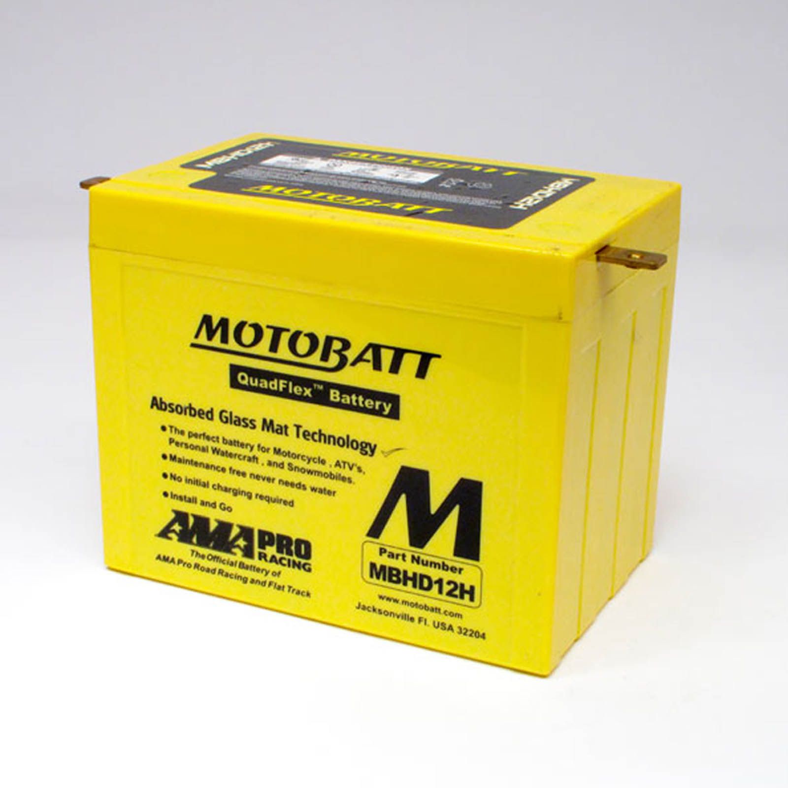 New MOTOBATT Quadflex AGM Battery #MBHD12H