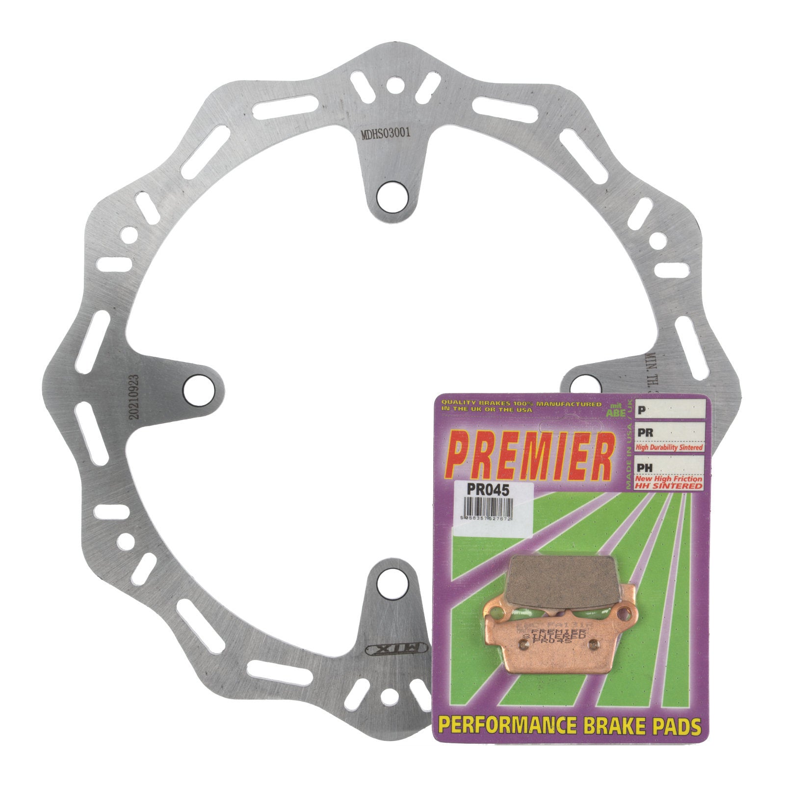 New MTX Hornet Brake Disc & Premier Pad - Rear Kit For Kawasaki #MDHKR03003