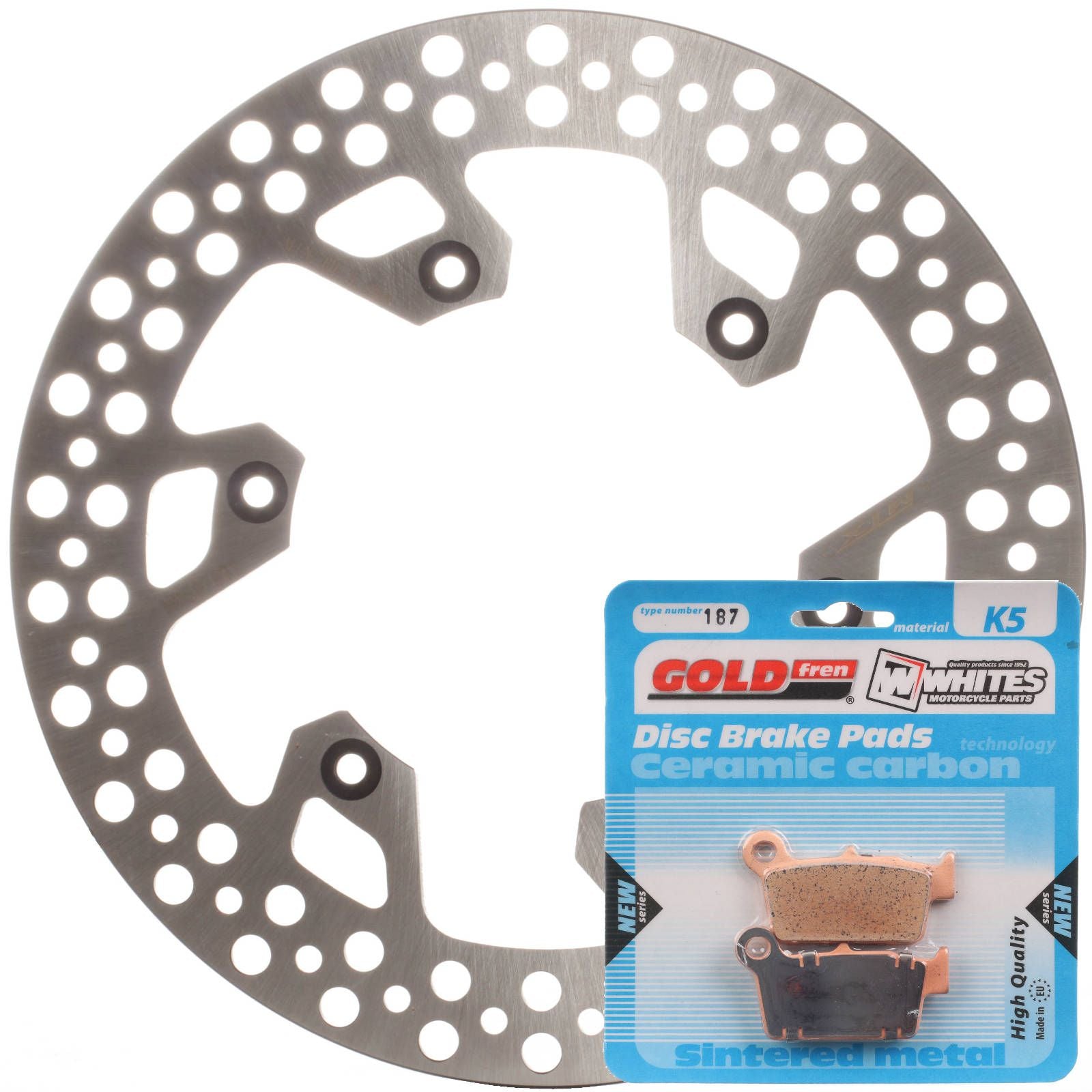New MTX Brake Disc & Pad Kit - Rear For Yamaha YZ125 2008-2020 - WAVE #MDKR07029