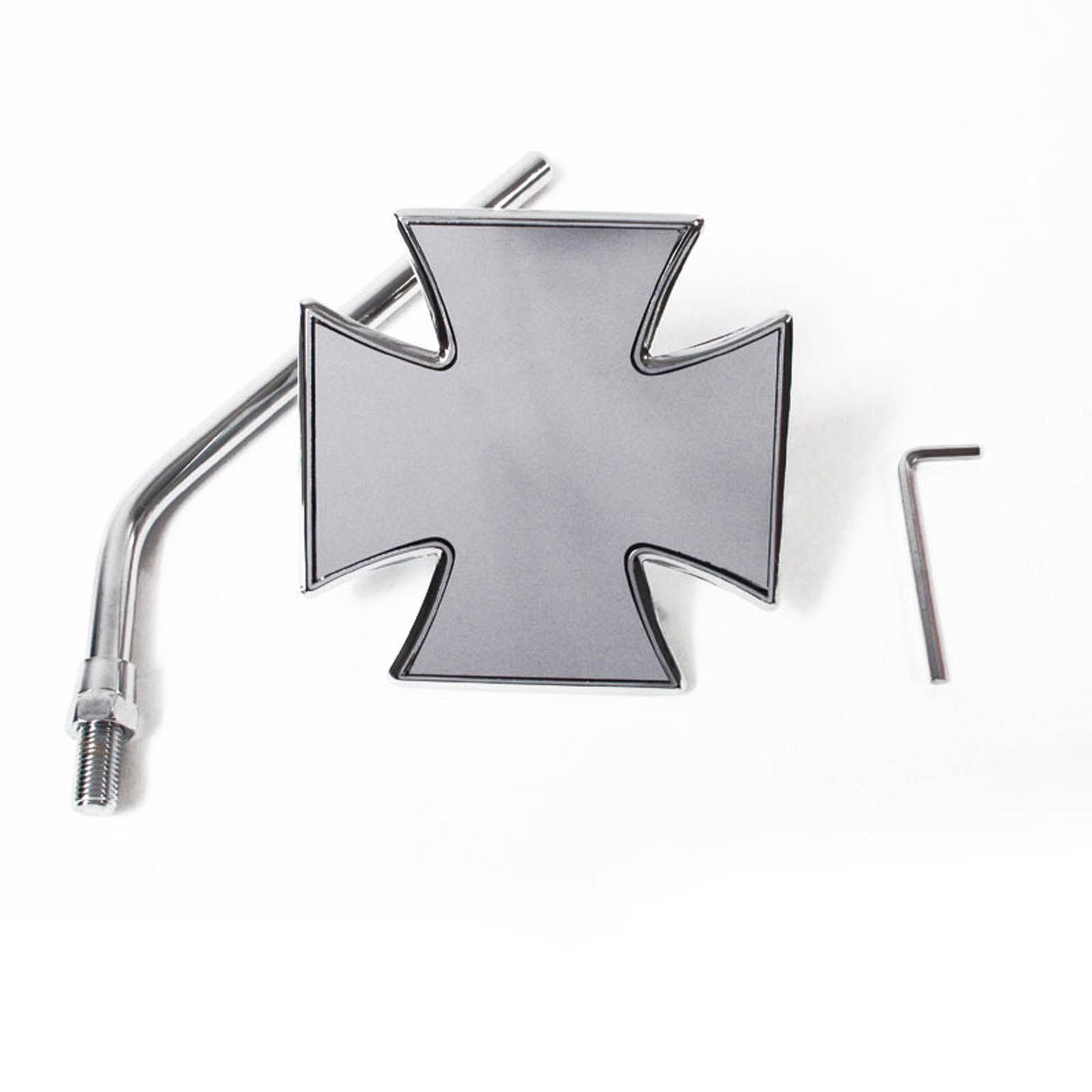 New WHITES Mirror Maltese Cross 10mm Fitting #MIRU34842