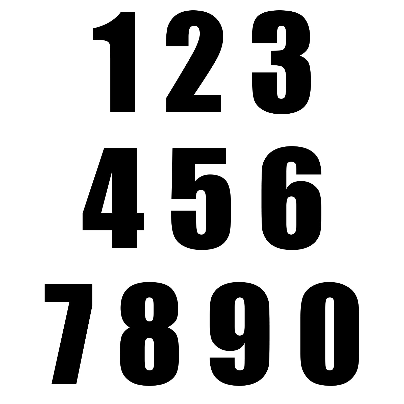 New WHITES Race Number - Black Sticker #3 (10 Pack) #NU6B3