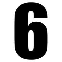 New WHITES Race Number - Black Sticker #6 (10 Pack) #NU6B6