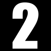 New WHITES Race Number - White Sticker #2 (10 Pack) #NU6W2