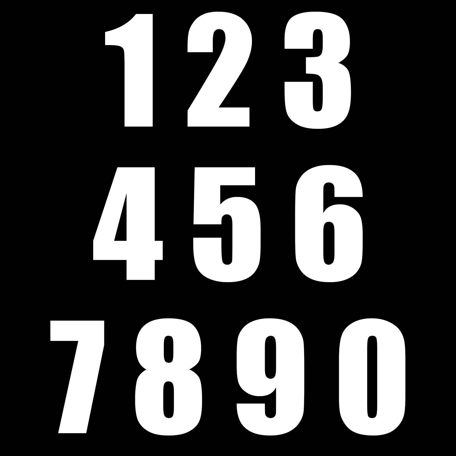 New WHITES Race Number - White Sticker #7 (10 Pack) #NU6W7