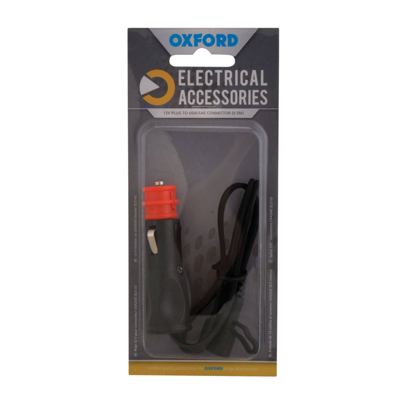New OXFORD 12V Plug TO USA/SAE Connector (0.5MTR Lead) #OXEL106
