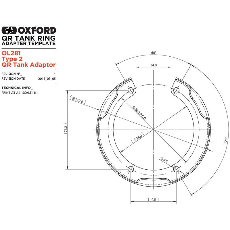 New OXFORD Quick Release Bike Adaptor - Type 2 For Triumph #OXOL281