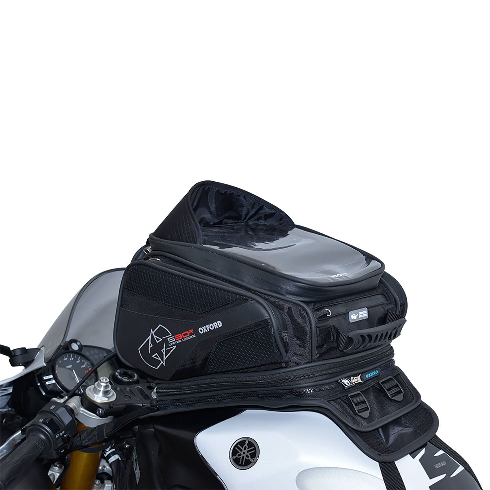 New OXFORD Tank Bag Strap-On S30R - Black #OXOL345