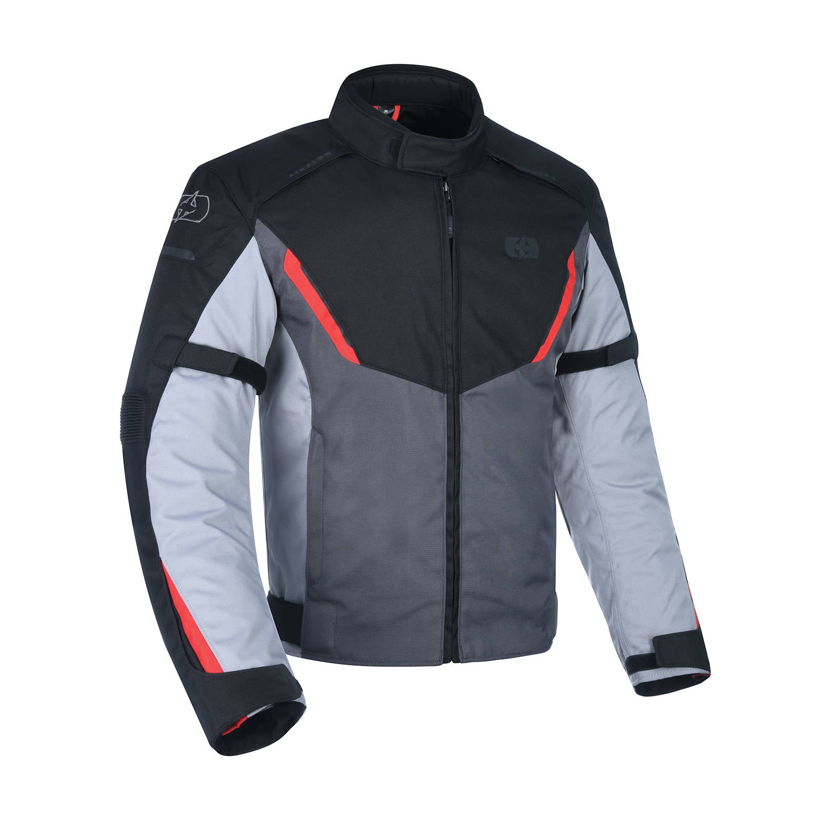 New OXFORD Delta 1.0 Waterproof Jacket - Black / Grey / Red (2XL) #OXTM1931022XL