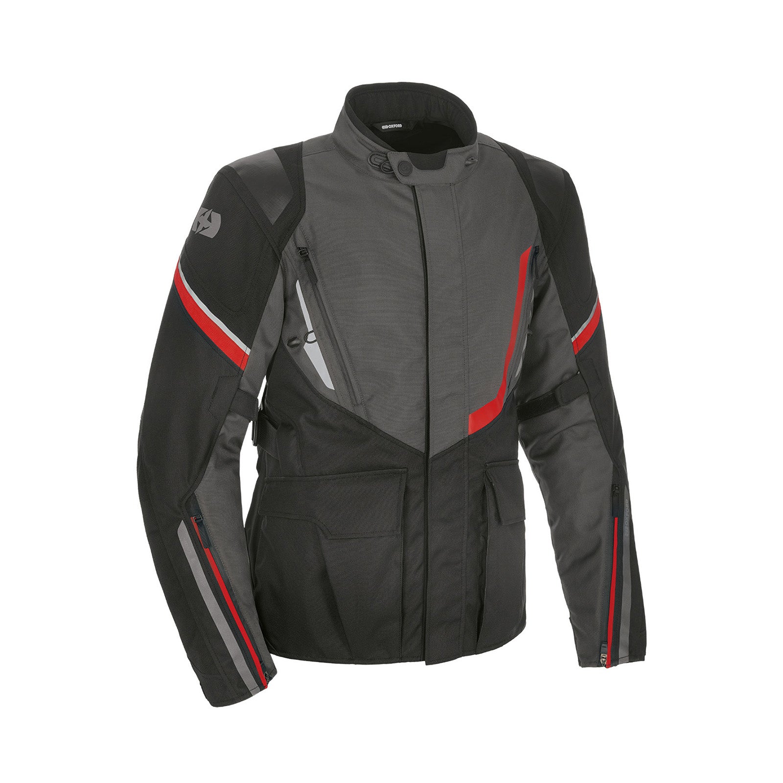 New OXFORD Montreal 4.0 Dry2Dry Jacket - Black / Grey / Red (XL) #OXTM201103XL