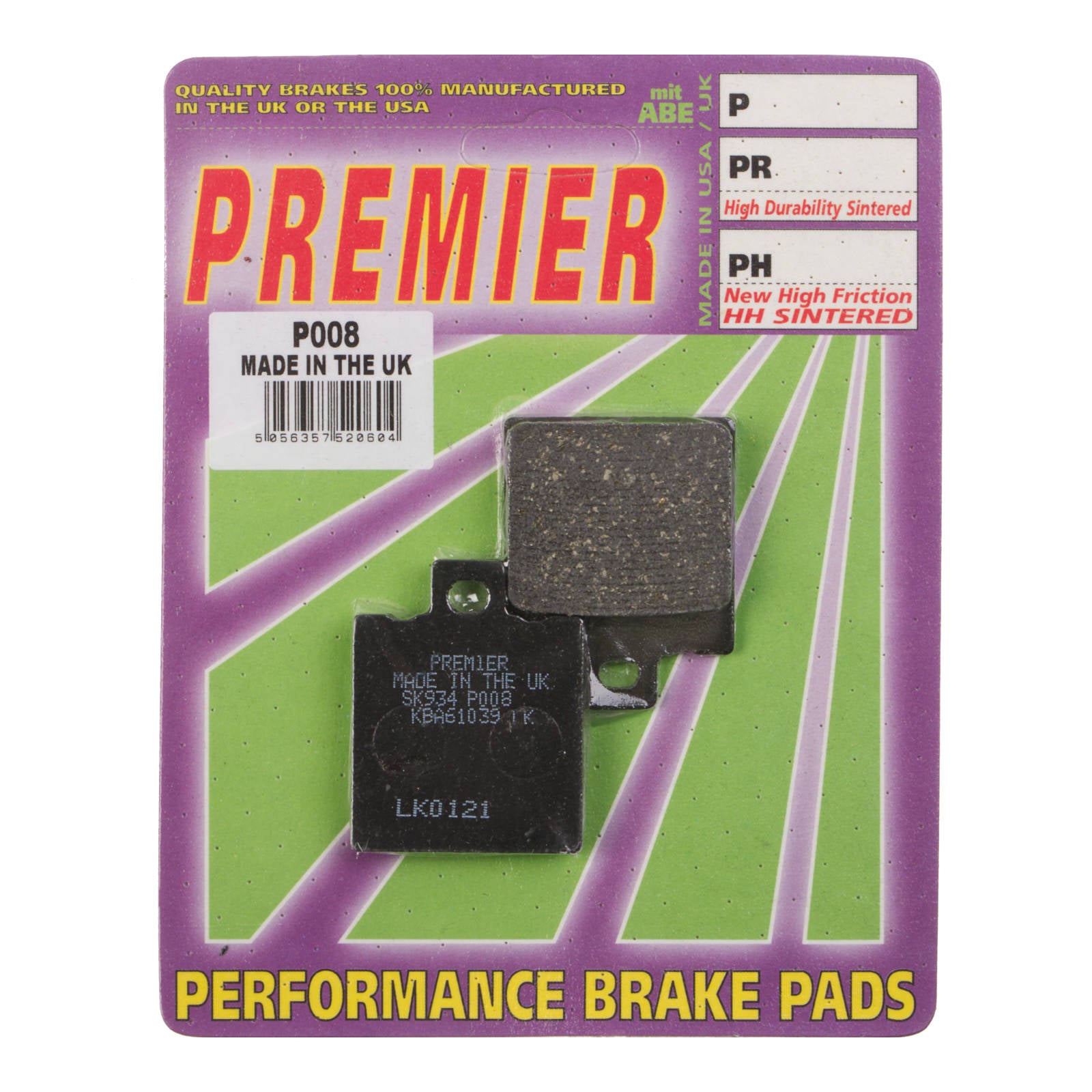 New PREMIER Brake Pads - P Organic Standard #PBP08