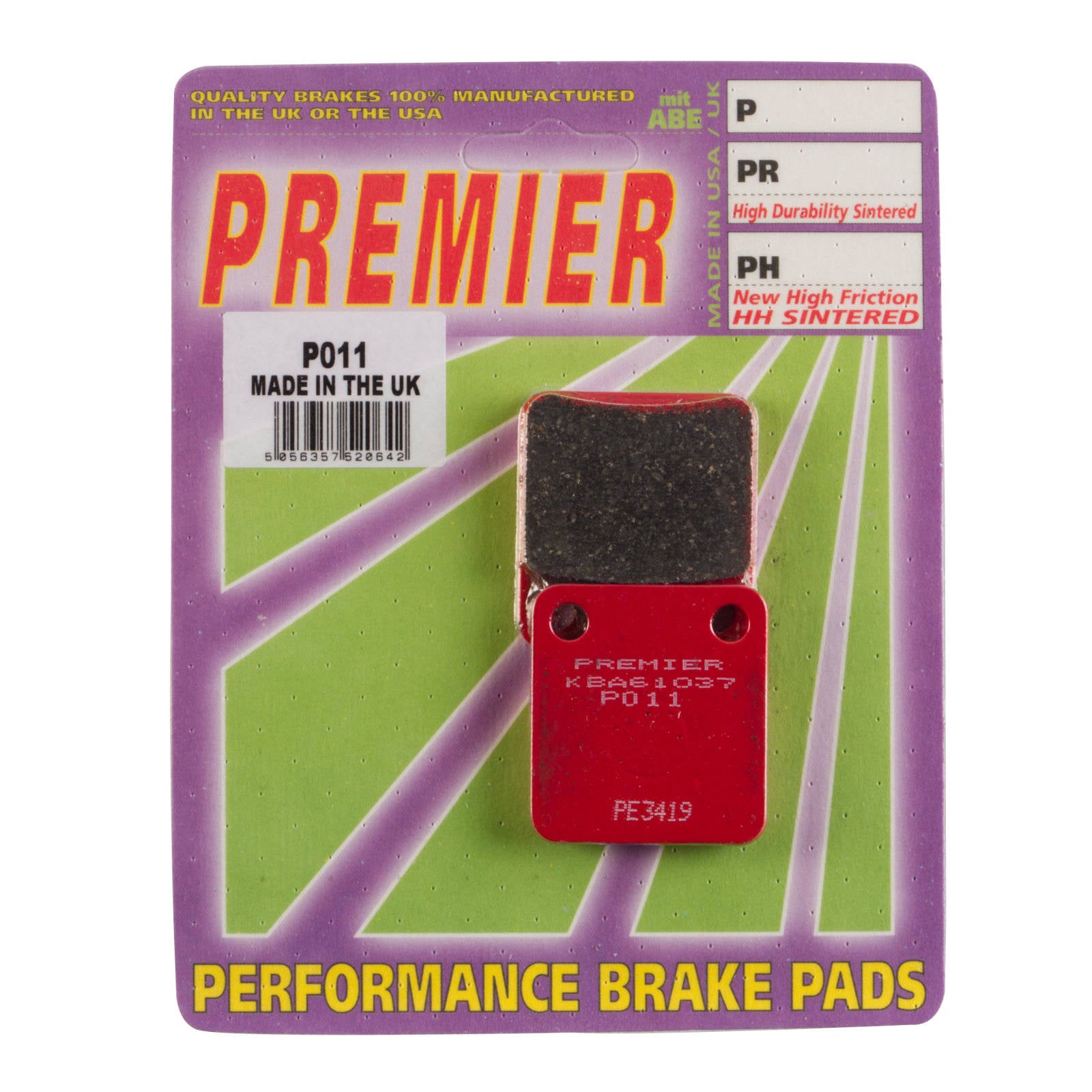 New PREMIER Brake Pads - P Organic Standard #PBP11
